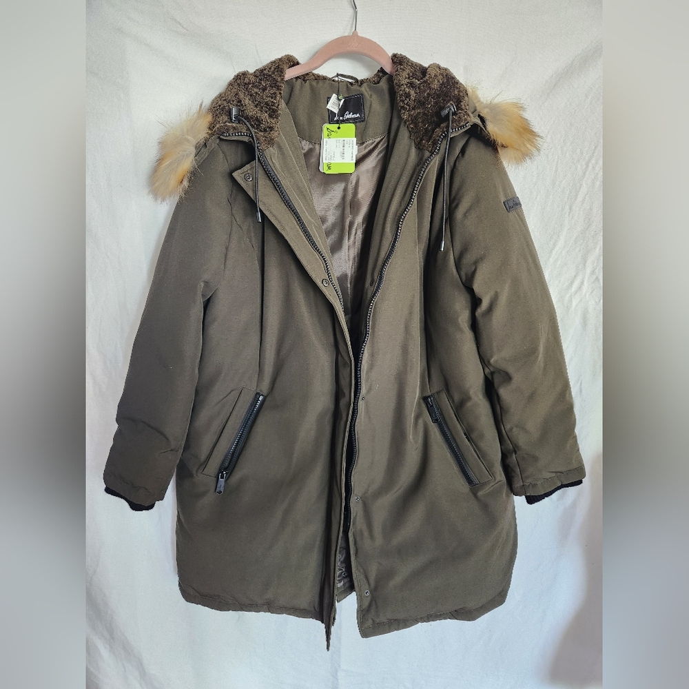Sam Edelman Down Faux Fur Trim Short Parka